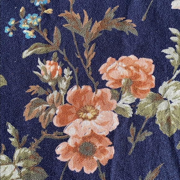 Herman Geist Vintage Floral Print Maxi Skirt Navy Wildflowers Print Size 12 - Picture 9 of 12